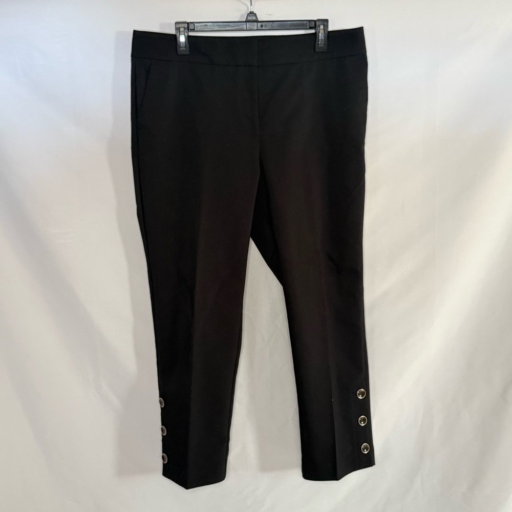 Ann Taylor Black Sailor Button Ankle Pants Size 12 EUC